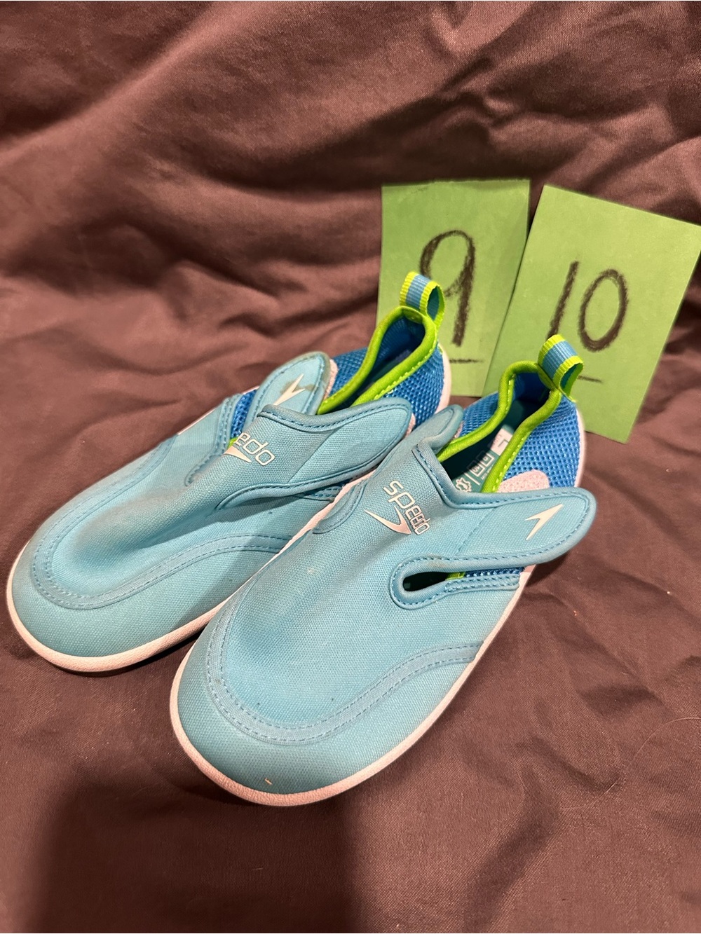 Speedo Light Blue and Green Kids Water Shoes